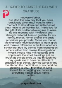 A Prayer to Start the Day with Gratitude