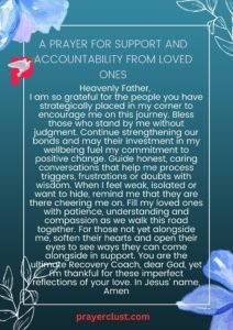 A prayer for support and accountability from loved ones