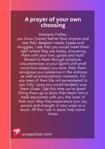 A prayer of your own choosing