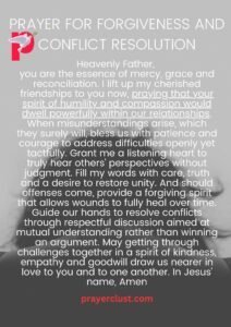 Prayer for Forgiveness and Conflict Resolution