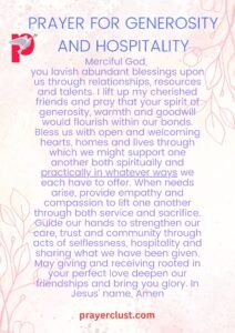 Prayer for Generosity and Hospitality