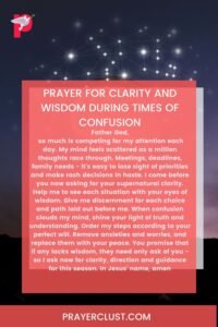 Prayer for clarity and wisdom during times of confusion