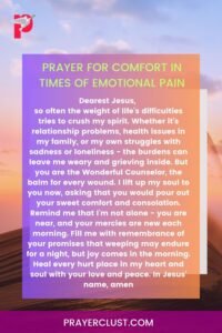 Prayer for comfort in times of emotional pain