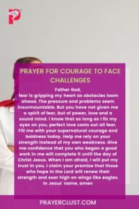 Prayer for courage to face challenges