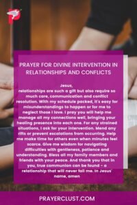 Prayer for divine intervention in relationships and conflicts