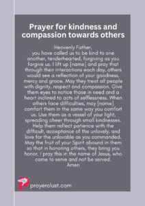 Prayer for kindness and compassion towards others