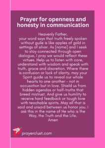 Prayer for openness and honesty in communication