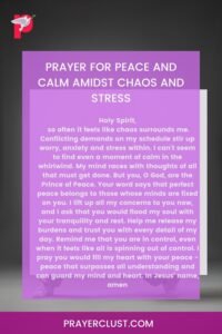 Prayer for peace and calm amidst chaos and stress