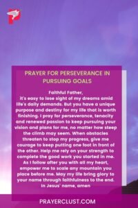 Prayer for perseverance in pursuing goals