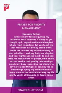 Prayer for priority management