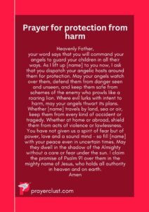 Prayer for protection from harm