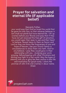 Prayer for salvation and eternal life