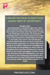 A Prayer for Trust in God’s Plan During Times of Uncertainty