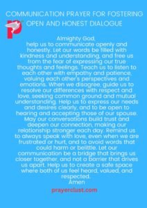 Communication Prayer for Fostering Open and Honest Dialogue