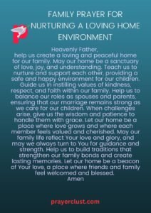 Family Prayer for Nurturing a Loving Home Environment