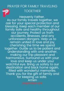 Prayer For Family Traveling Together