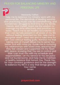 Prayer for Balancing Ministry and Personal Life