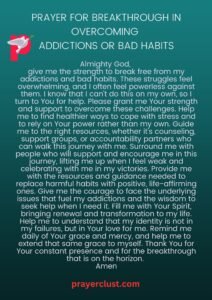 Prayer for Breakthrough in Overcoming Addictions or Bad Habits