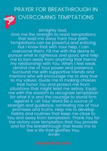 Prayer for Breakthrough in Overcoming Temptations