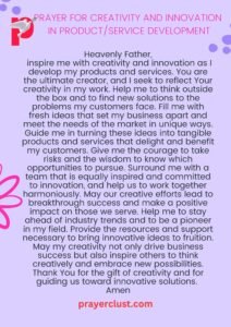 Prayer for Creativity and Innovation in Product/Service Development