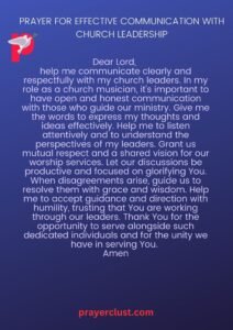 Prayer for Effective Communication with Church Leadership