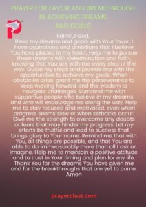 Prayer for Favor and Breakthrough in Achieving Dreams and Goals