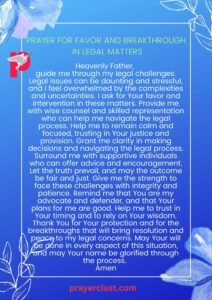Prayer for Favor and Breakthrough in Legal Matters