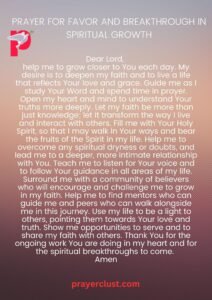 Prayer for Favor and Breakthrough in Spiritual Growth