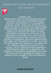 Prayer for Favor and Opportunities for Growth