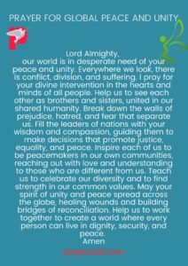 Prayer for Global Peace and Unity