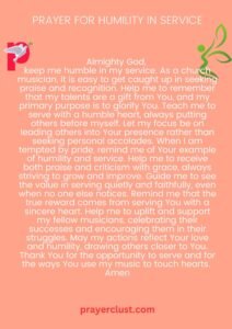 Prayer for Humility in Service