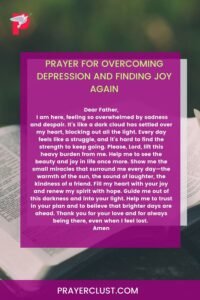 Prayer for Overcoming Depression and Finding Joy Again