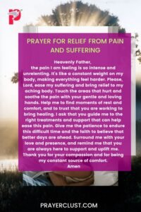 Prayer for Relief from Pain and Suffering