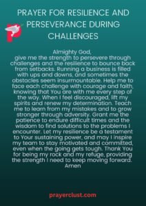 Prayer for Resilience and Perseverance During Challenges