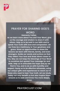 Prayer for Sharing God's Word