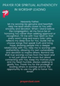 Prayer for Spiritual Authenticity in Worship Leading