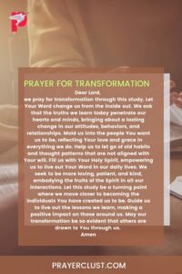 Prayer for Transformation