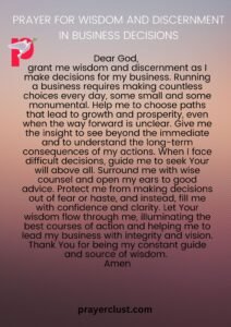 Prayer for Wisdom and Discernment in Business Decisions
