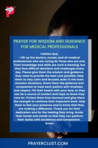 Prayer for Wisdom and Guidance for Medical Professionals