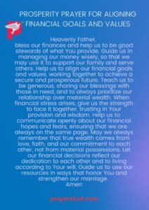 Prosperity Prayer for Aligning Financial Goals and Values