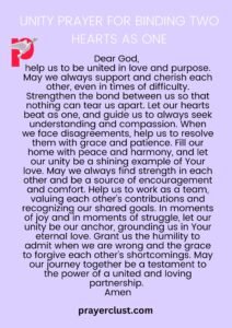 Unity Prayer for Binding Two Hearts as One