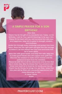 A Simple Prayer for a Son birthday