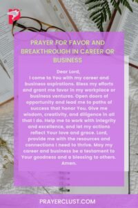 Prayer for Favor and Breakthrough in Career or Business