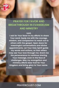 Prayer for Favor and Breakthrough in Evangelism and Ministry