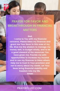 Prayer for Favor and Breakthrough in Financial Matters