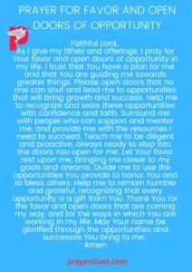 Prayer for Favor and Open Doors of Opportunity