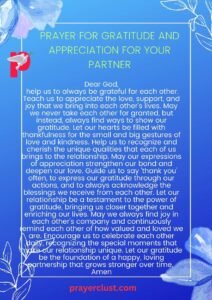 Prayer for Gratitude and Appreciation for Your Partner