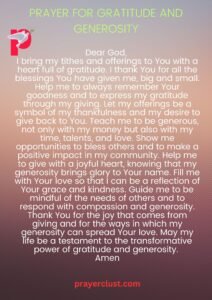 Prayer for Gratitude and Generosity