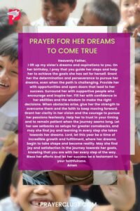 Prayer for Her Dreams to Come True