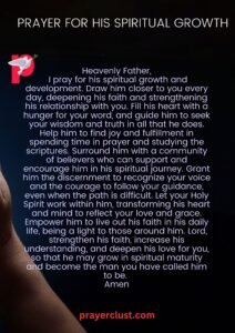 Prayer for His Spiritual Growth